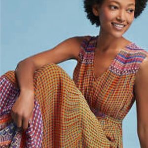 Anthropologie Embellished Chiffon Swing Maxi  Dress 4